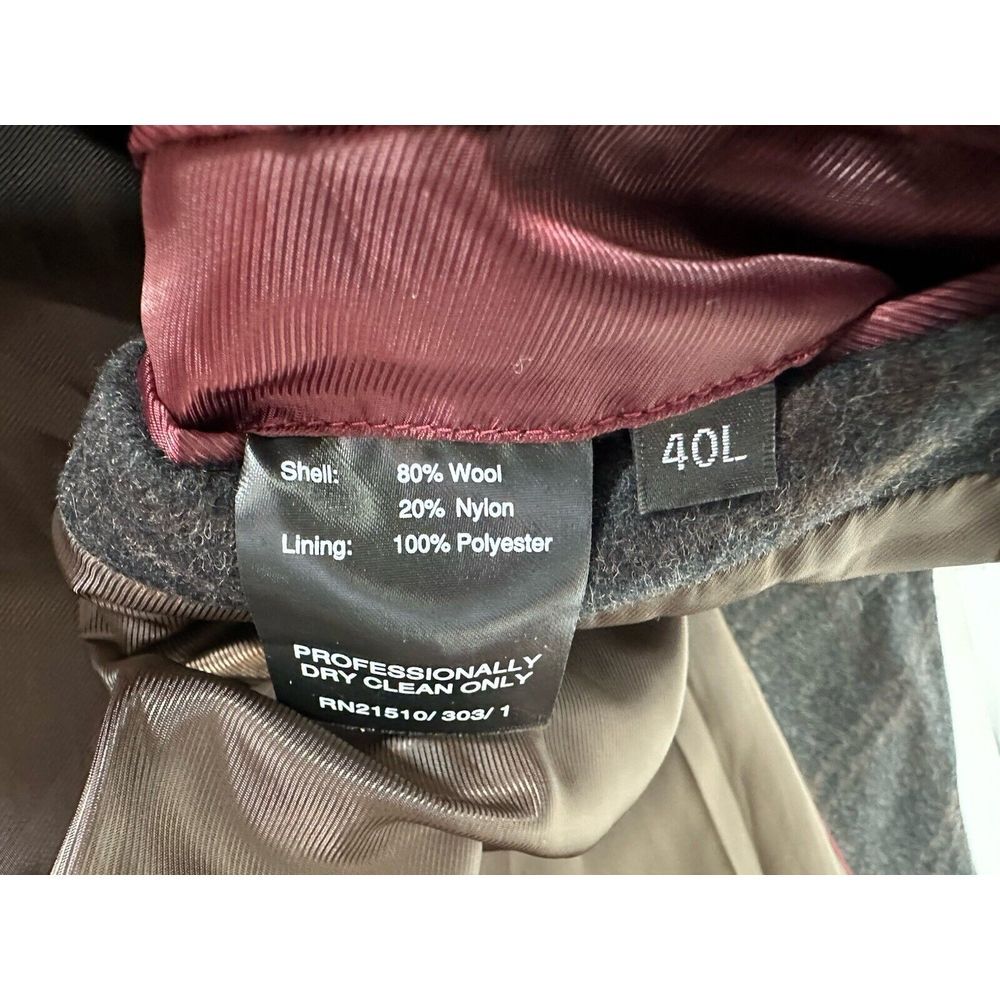 Hart Schaffner Marx Luxurious Wool Blend Over Coat 40L Windowpane‎ - Picture 11 of 14